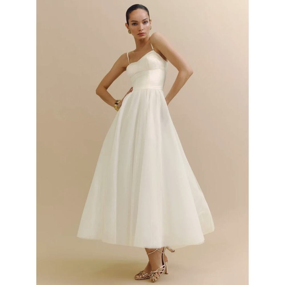 NWD Reformation Alouette Dress Size 12 Ivory Fior Di Latte #HW405
